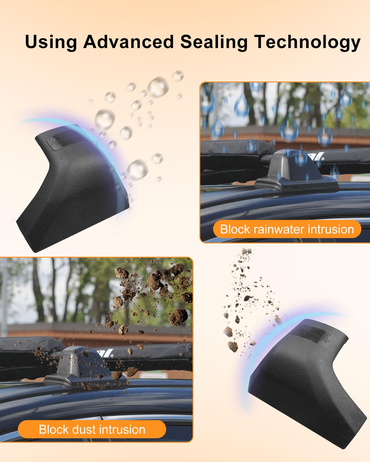 TIKSCIENCE Roof Rack Cover Crossbars End Caps Fit for Toyota